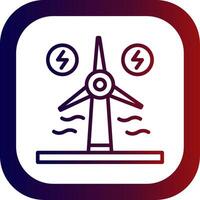 Renewable Energy Line Gradient Round Corner Icon vector
