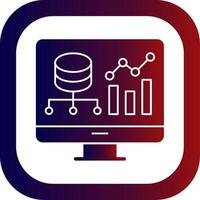 Data Driven Glyph Gradient Round Corner Icon vector