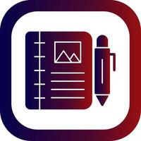 Diary Study Glyph Gradient Round Corner Icon vector