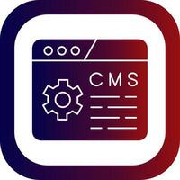 Content Management System Glyph Gradient Round Corner Icon vector