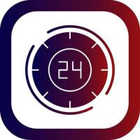 24 Hours Glyph Gradient Round Corner Icon vector