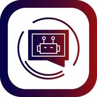 Auto Reply Glyph Gradient Round Corner Icon vector