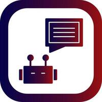 Chatbot Glyph Gradient Round Corner Icon vector