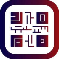 QR Code Glyph Gradient Round Corner Icon vector