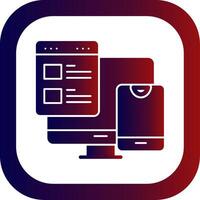 Responsive Web Design Glyph Gradient Round Corner Icon vector