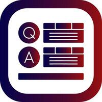 Question and Answer Glyph Gradient Round Corner Icon vector
