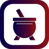Cauldron Glyph Gradient Round Corner Icon vector