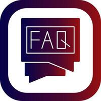 FAQ Glyph Gradient Round Corner Icon vector