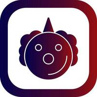 Clown Glyph Gradient Round Corner Icon vector