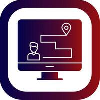 Customer Journey Map Glyph Gradient Round Corner Icon vector