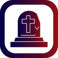 Tombstone Glyph Gradient Round Corner Icon vector