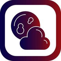 Full Moon Glyph Gradient Round Corner Icon vector