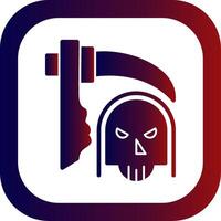 Death Glyph Gradient Round Corner Icon vector