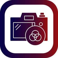 Camera Filter Glyph Gradient Round Corner Icon vector