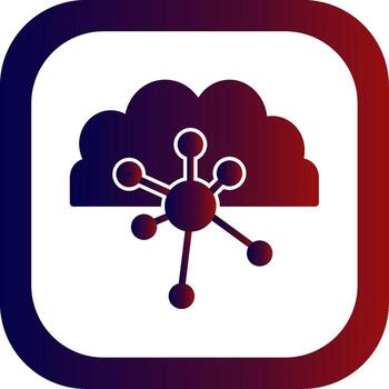 mapa mental glifo degradado redondo esquina icono vector