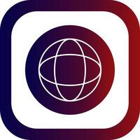 Globe Glyph Gradient Round Corner Icon vector
