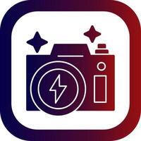 Flash Camera Glyph Gradient Round Corner Icon vector