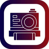 Instant Camera Glyph Gradient Round Corner Icon vector