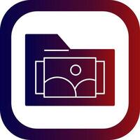 Images Folder Glyph Gradient Round Corner Icon vector