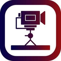 Tripod Camera Glyph Gradient Round Corner Icon vector