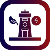 Tidal Power Glyph Gradient Round Corner Icon vector