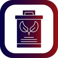 Eco Trash Bin Glyph Gradient Round Corner Icon vector