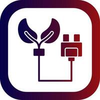 Eco Power Socket Glyph Gradient Round Corner Icon vector