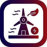 Windmill Glyph Gradient Round Corner Icon vector