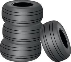 A stack of tires on a white background vector