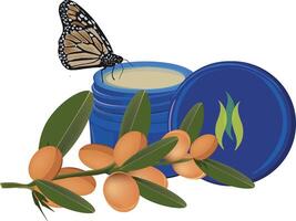 Almond butter and almond oil vector