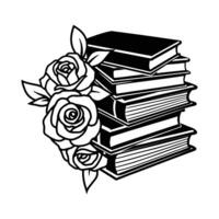 An open book with flowers on the page vector
