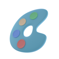 3D Color Palette Isolated Icon Illustration png