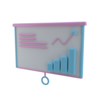 3D Presentation Screen Isolated Icon Illustration png