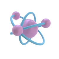 3D Atom Isolated Icon Illustration png