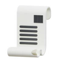 3D Bill Isolated Icon Illustration png