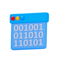 3D Binary Code Isolated Icon Illustration png