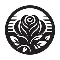 An illustration of a flower in black and white vector