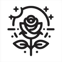 Graphic silhouette of a rose logo icon on a white background vector