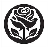 Tribal Rose in Black and White vector