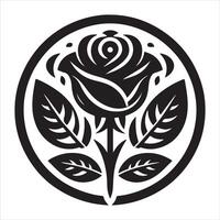 An illustration of a flower in black and white vector