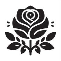 Rose written on a black rose with a white background vector
