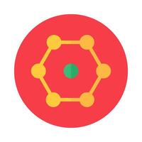 Hexagonal Structural Lattice Round Sticker vector