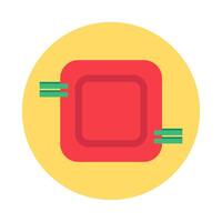 Processor Round Sticker Microchip Microprocessor vector