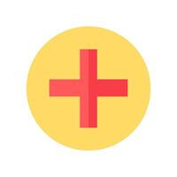 Red Plus On Yellow Background Icon vector