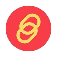 Yellow Connected Chain Elements On Red Icon vector