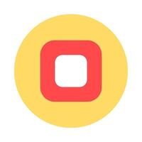 Red Square Button With Rounded Corners Icon vector