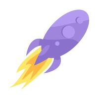 Spaceship Rocket Takes Off Cosmodrome Icon vector
