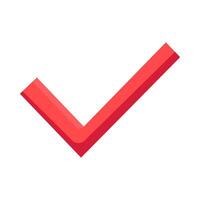 Red Tick Marks Completed Work Mark Icon vector
