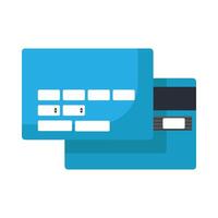 Back Side Of Plastic Bank Card With Icon vector