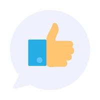 Thumbs Up Gesture Inside Speech Bubble Icon vector